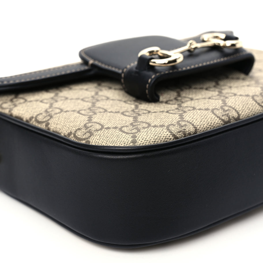 Gucci Supreme Monogram Horsebit 1955 Soft Small Shoulder Bag  GG Supreme Monogram Image 8