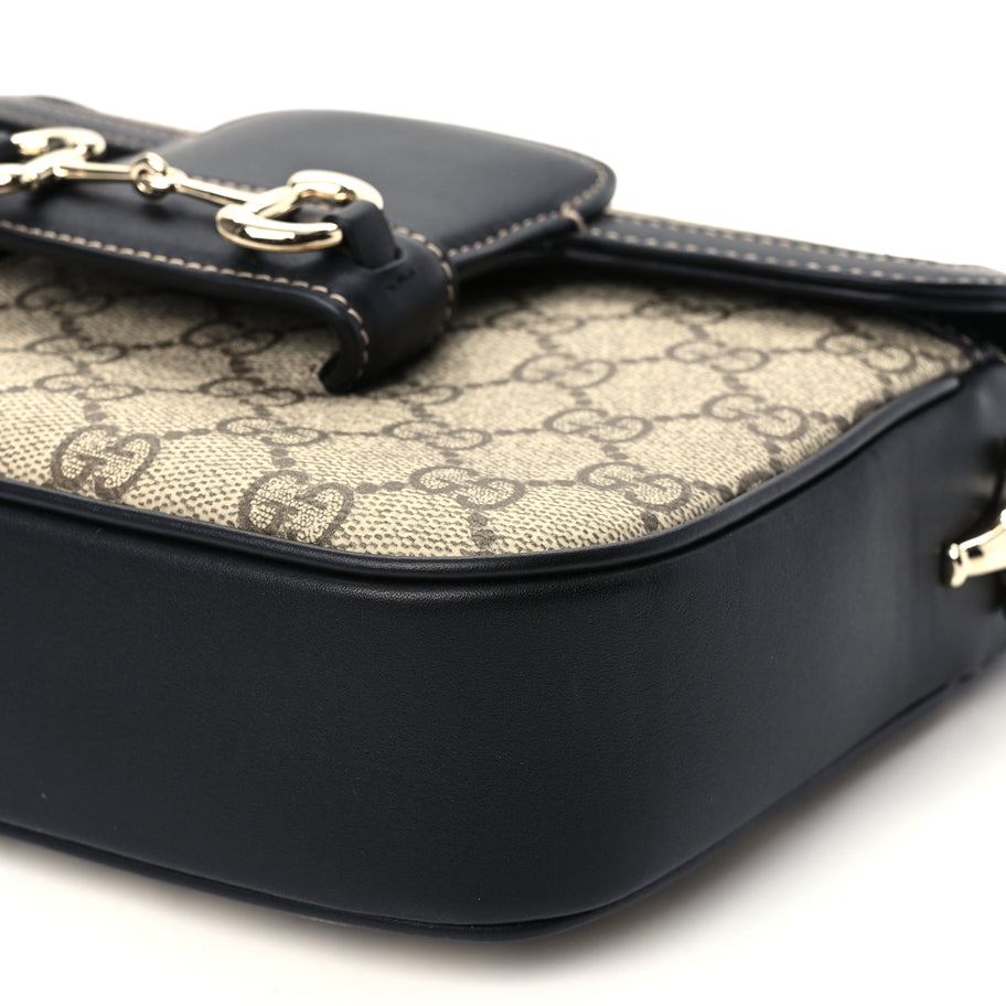 Gucci Supreme Monogram Horsebit 1955 Soft Small Shoulder Bag  GG Supreme Monogram Image 9