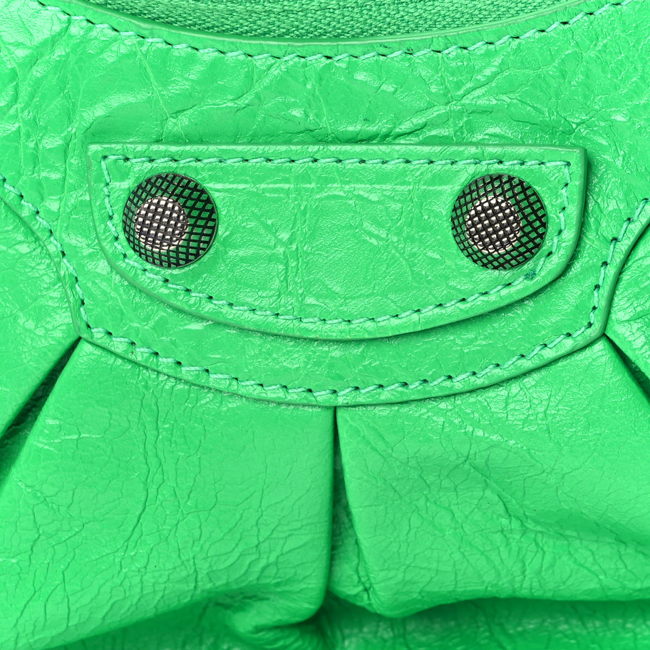 Balenciaga Agneau Arena Le Cagole Shoulder Bag XS Vivid Green Image 6