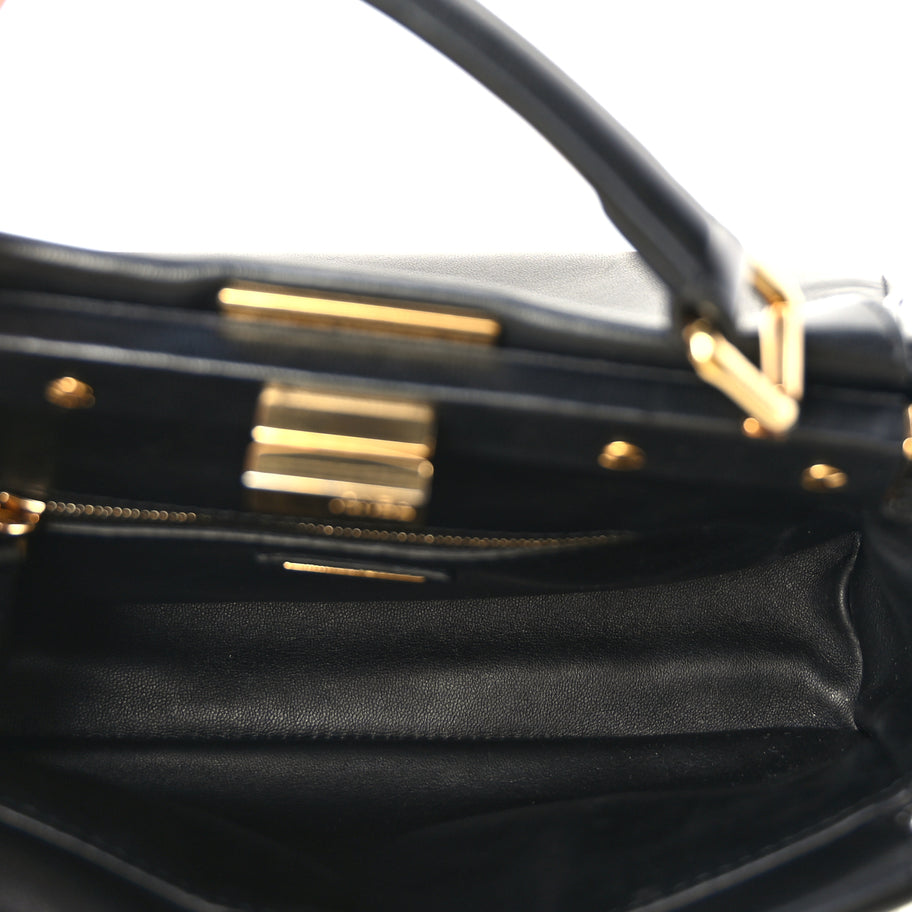Fendi Nappa Mini Peekaboo Iconic Satchel Black Image 4