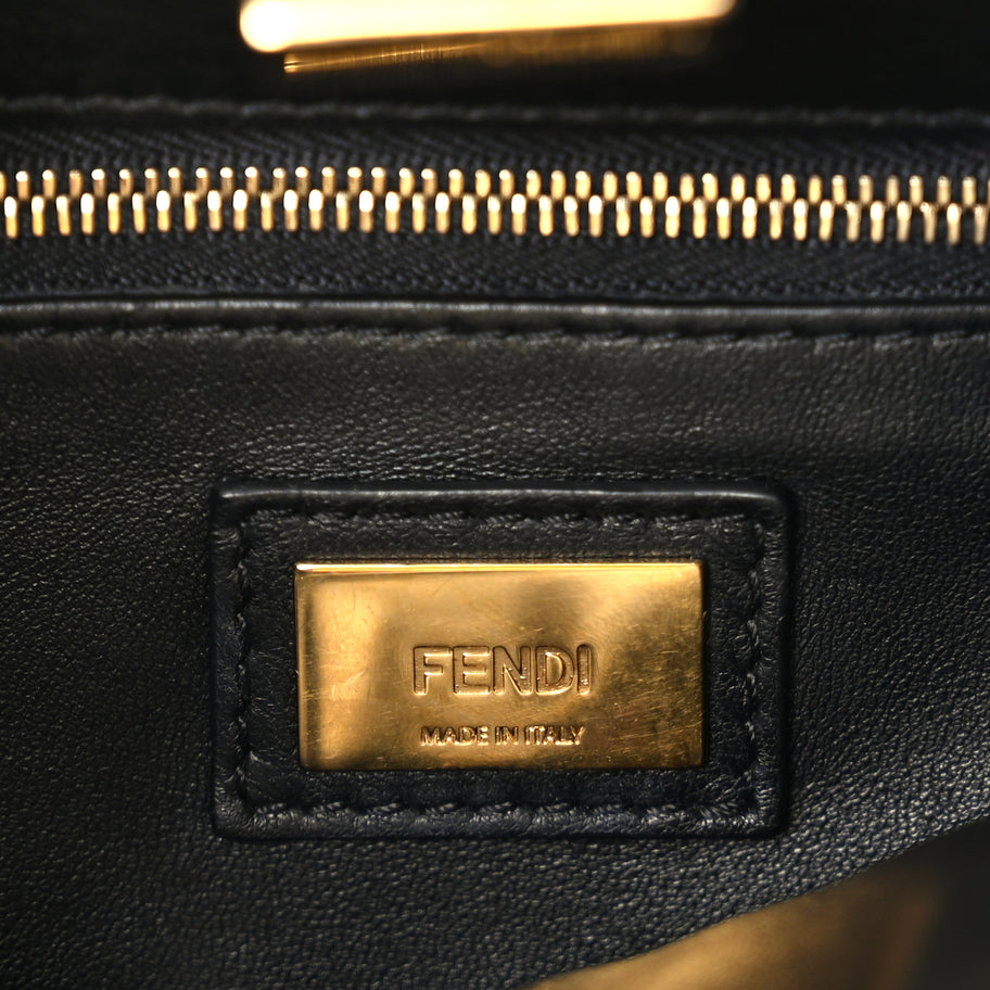 Fendi Nappa Mini Peekaboo Iconic Satchel Black Image 5
