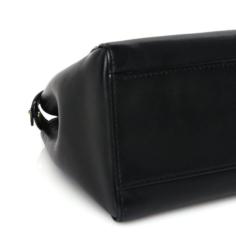 Fendi Nappa Mini Peekaboo Iconic Satchel Black Image 7