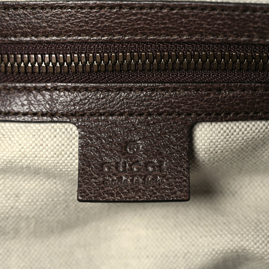 Gucci GG Supreme Monogram Textured Dollar Calfskin Web Medium Ophidia Carry-On Duffle Bag Beige Ebony New Acero Image 5