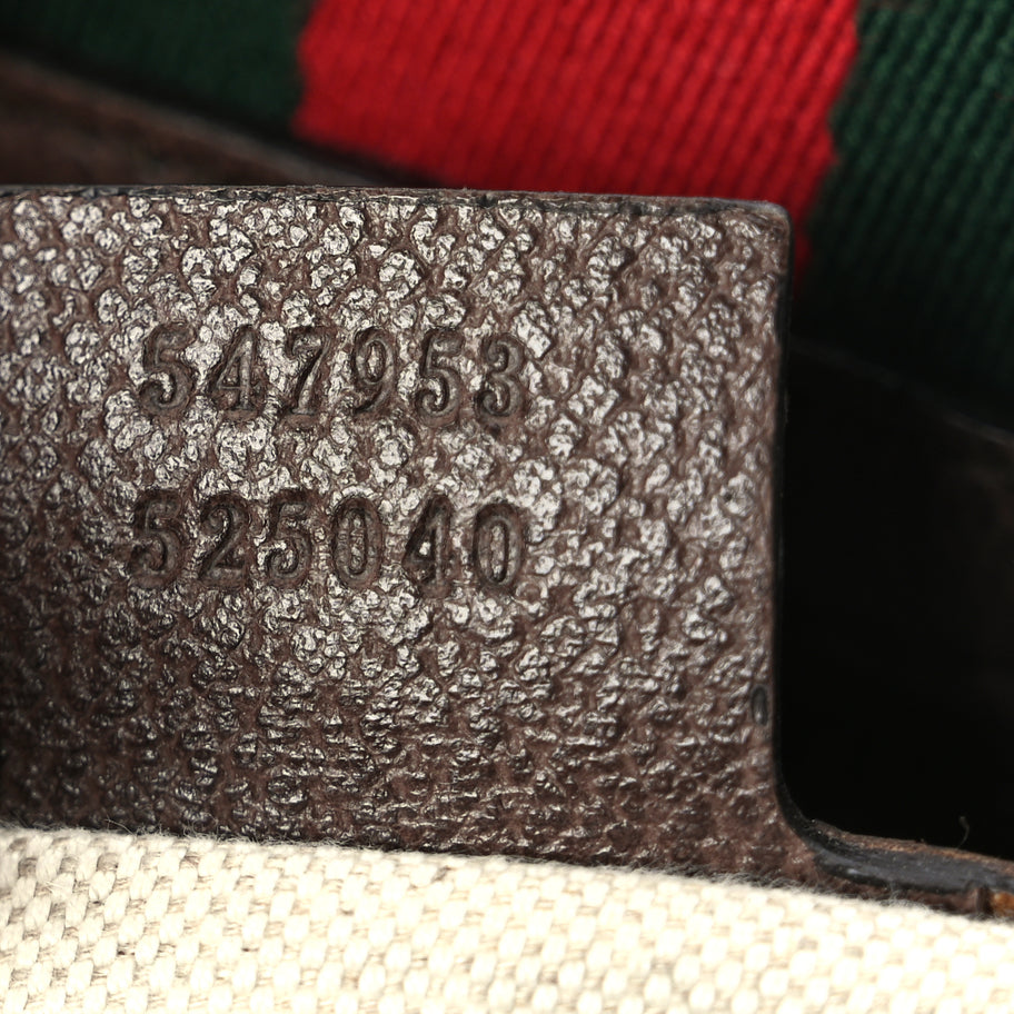 Gucci GG Supreme Monogram Textured Dollar Calfskin Web Medium Ophidia Carry-On Duffle Bag Beige Ebony New Acero Image 6