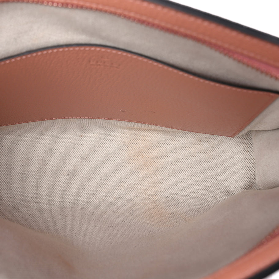 Gucci Monogram Textured Dollar Calfskin Ophidia Pouch Cloche  Rose Pink Image 6
