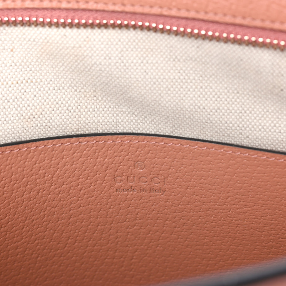 Gucci Monogram Textured Dollar Calfskin Ophidia Pouch Cloche  Rose Pink Image 7