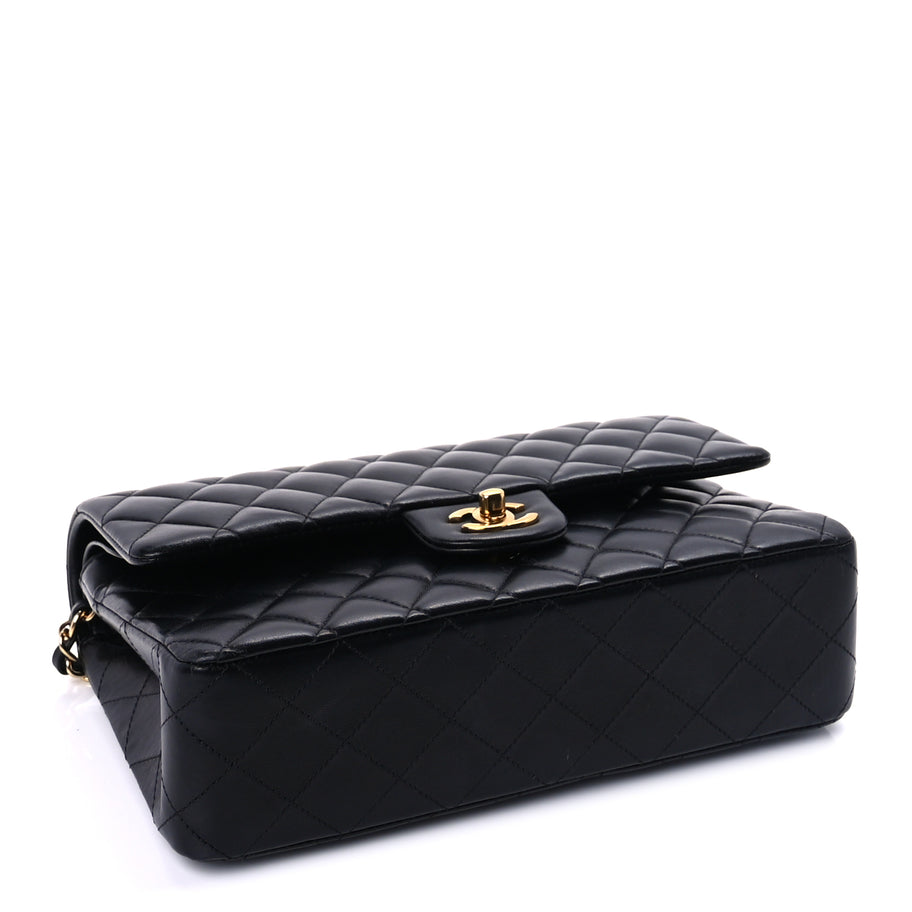 Chanel Lambskin Quilted Medium Double Flap  Black Image 3