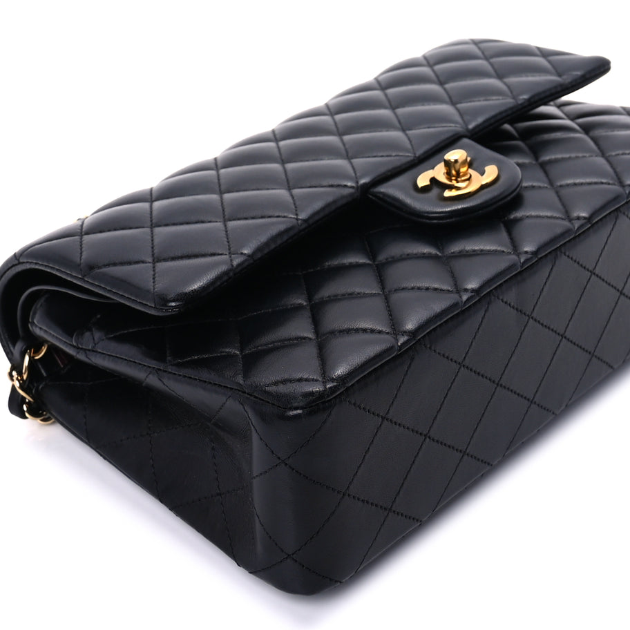 Chanel Lambskin Quilted Medium Double Flap  Black Image 8