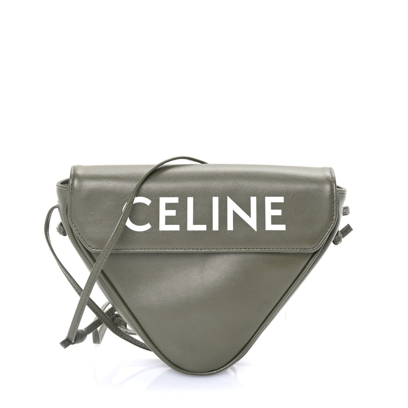  Celine Smooth Calfskin Triangle Crossbody Bag  Green