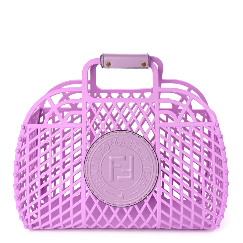  Fendi Recycled Plastic Vitello Liberty Matte Medium Fendi Basket Violetta