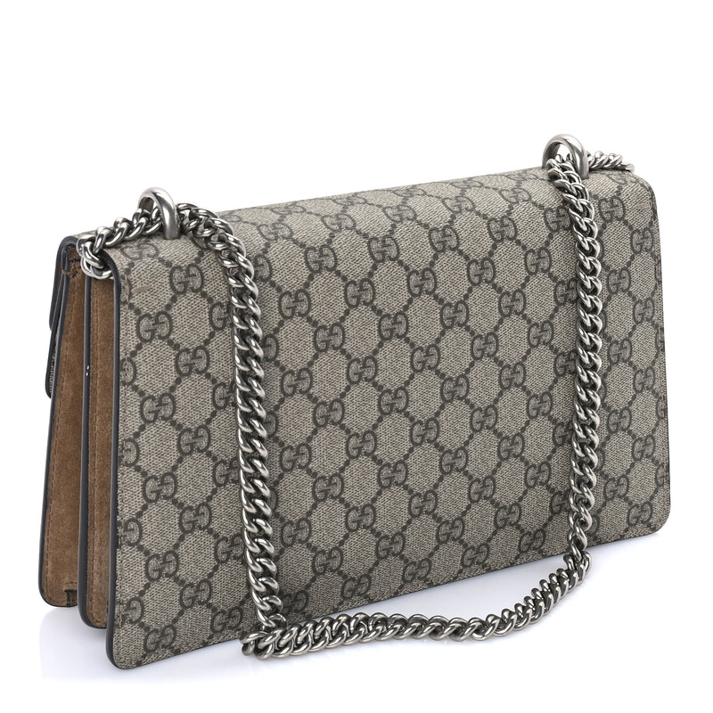  Gucci GG Supreme Monogram Small Dionysus Shoulder Bag  Taupe