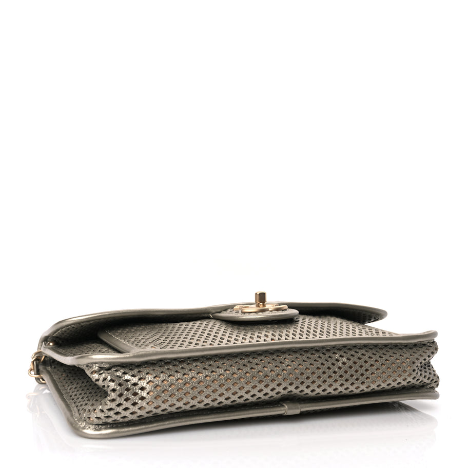 Chanel  Perforated Calfskin Large Up In The Air Flap Light Gold Image 3