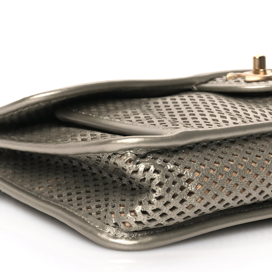 Chanel  Perforated Calfskin Large Up In The Air Flap Light Gold Image 8