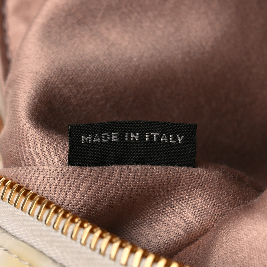 Miu Miu Calfskin Crocodile Embossed St Cocco Spirit Bag White Image 6