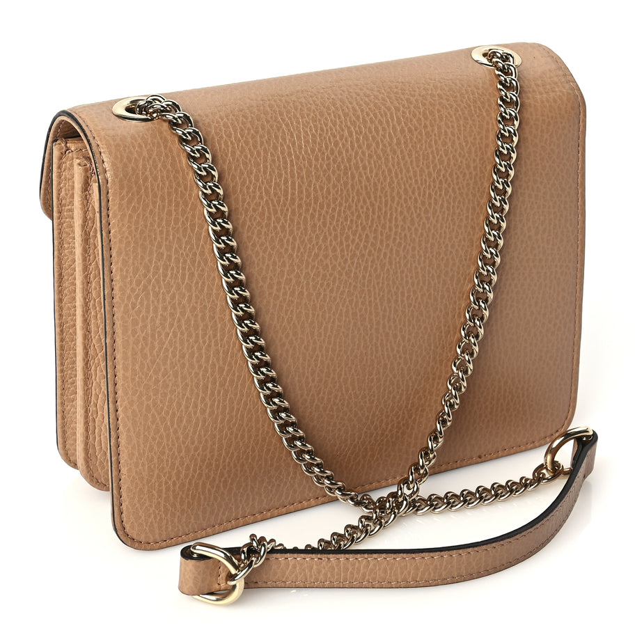 Gucci Dollar Calfskin Small Interlocking G Shoulder Bag Camelia Image 2