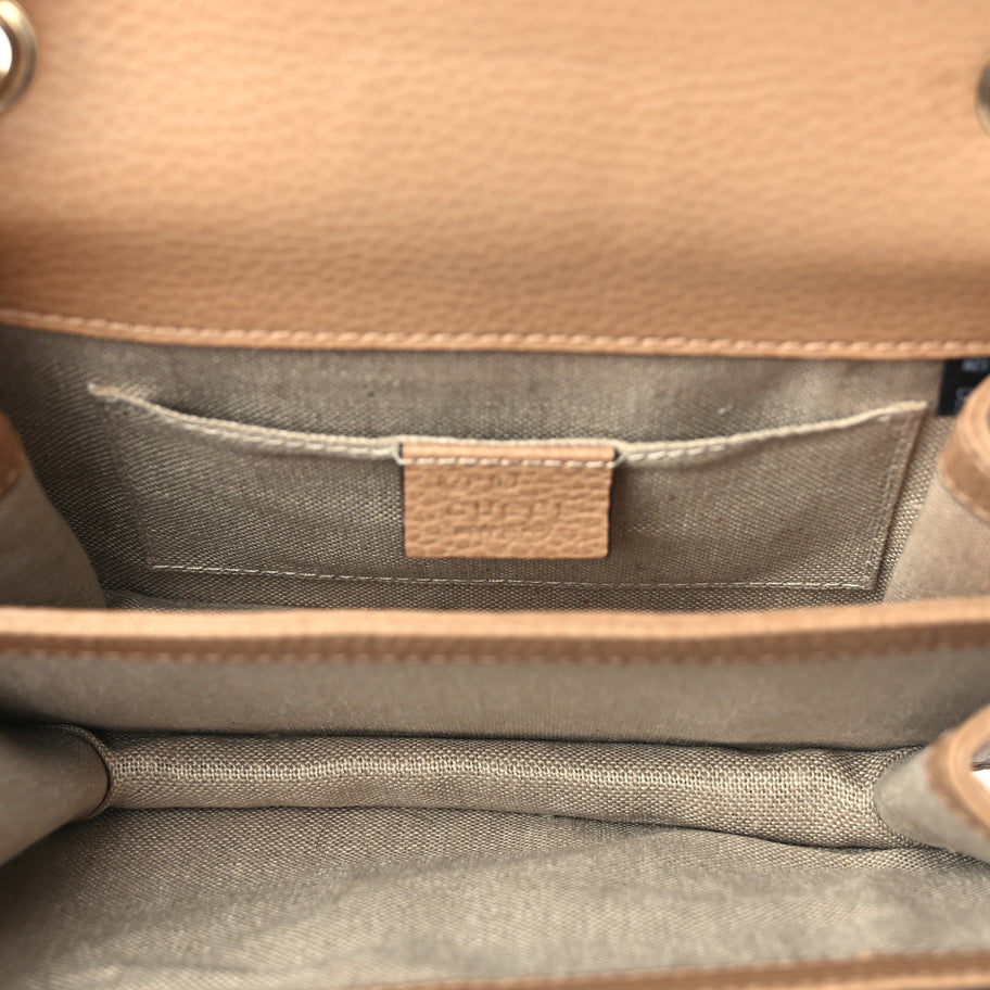 Gucci Dollar Calfskin Small Interlocking G Shoulder Bag Camelia Image 4