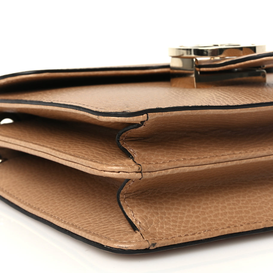 Gucci Dollar Calfskin Small Interlocking G Shoulder Bag Camelia Image 8