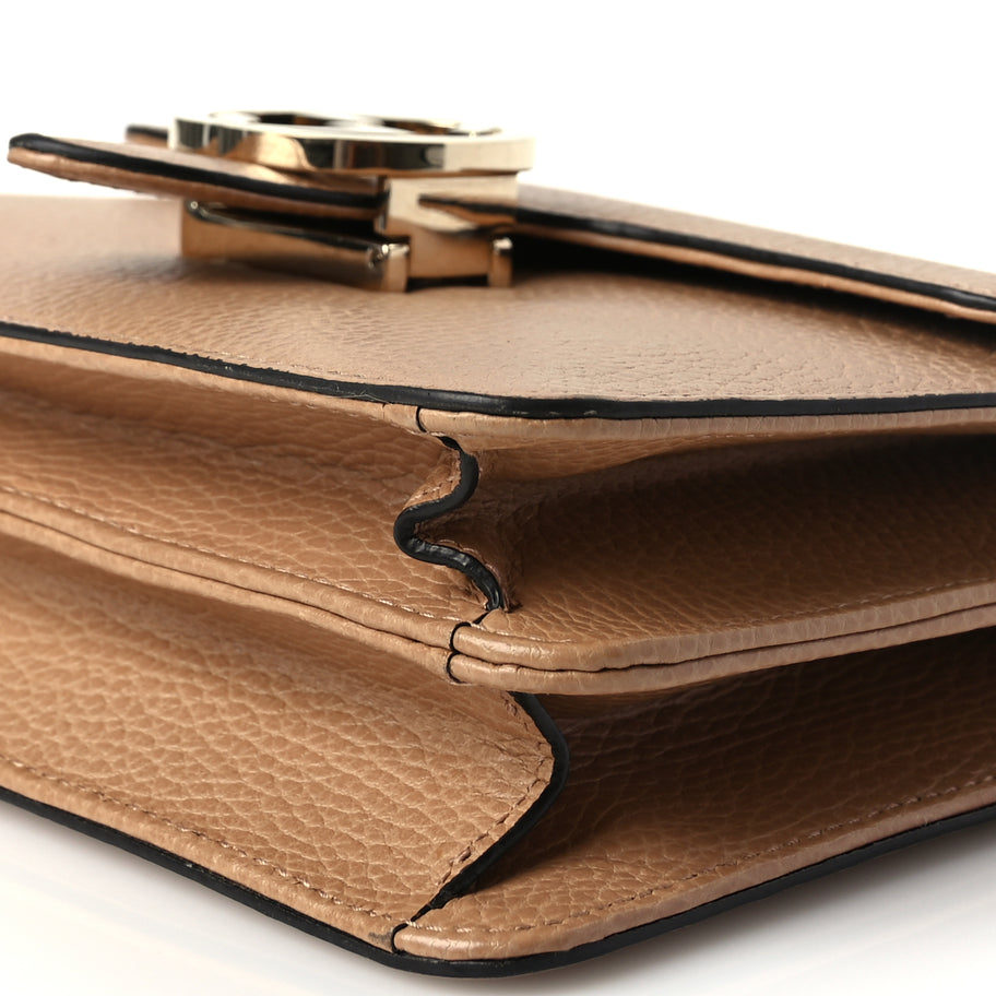 Gucci Dollar Calfskin Small Interlocking G Shoulder Bag Camelia Image 9