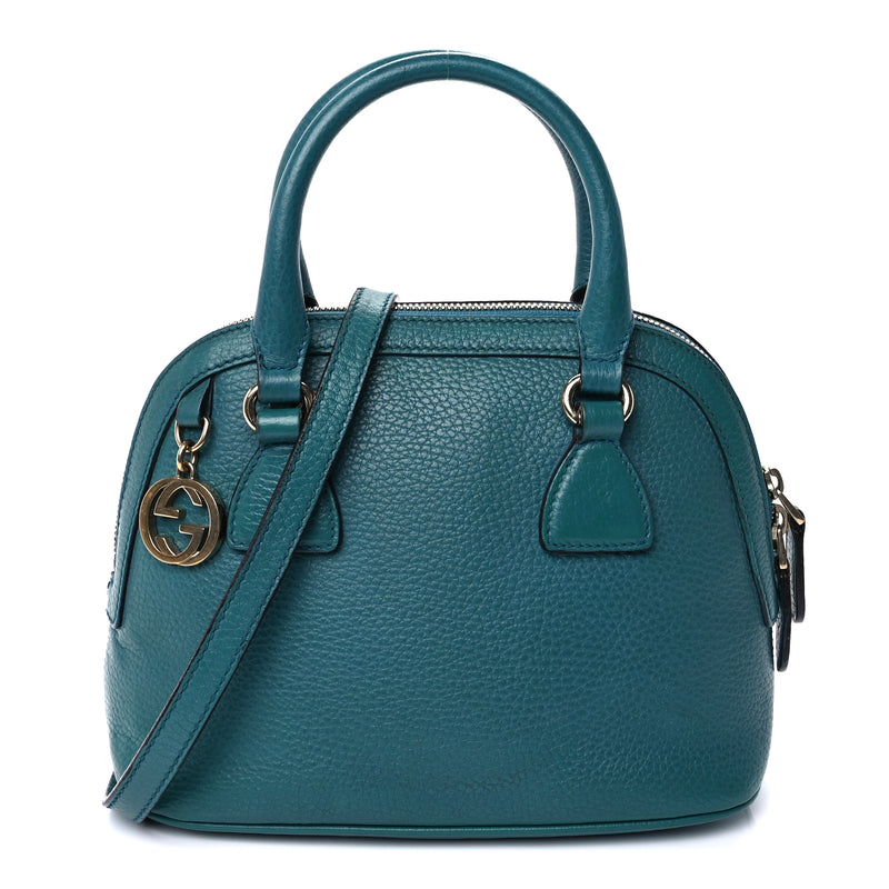  Gucci Dollar Calfskin Small GG Charm Dome Bag  Cobalt