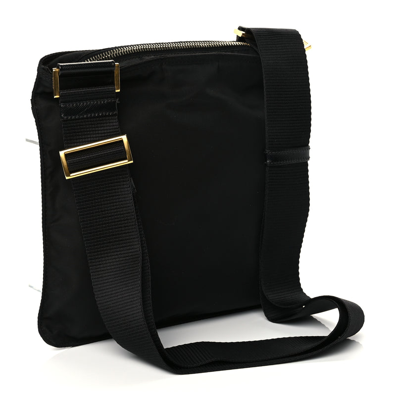  Prada Nylon Vela Flat Messenger Bag Black
