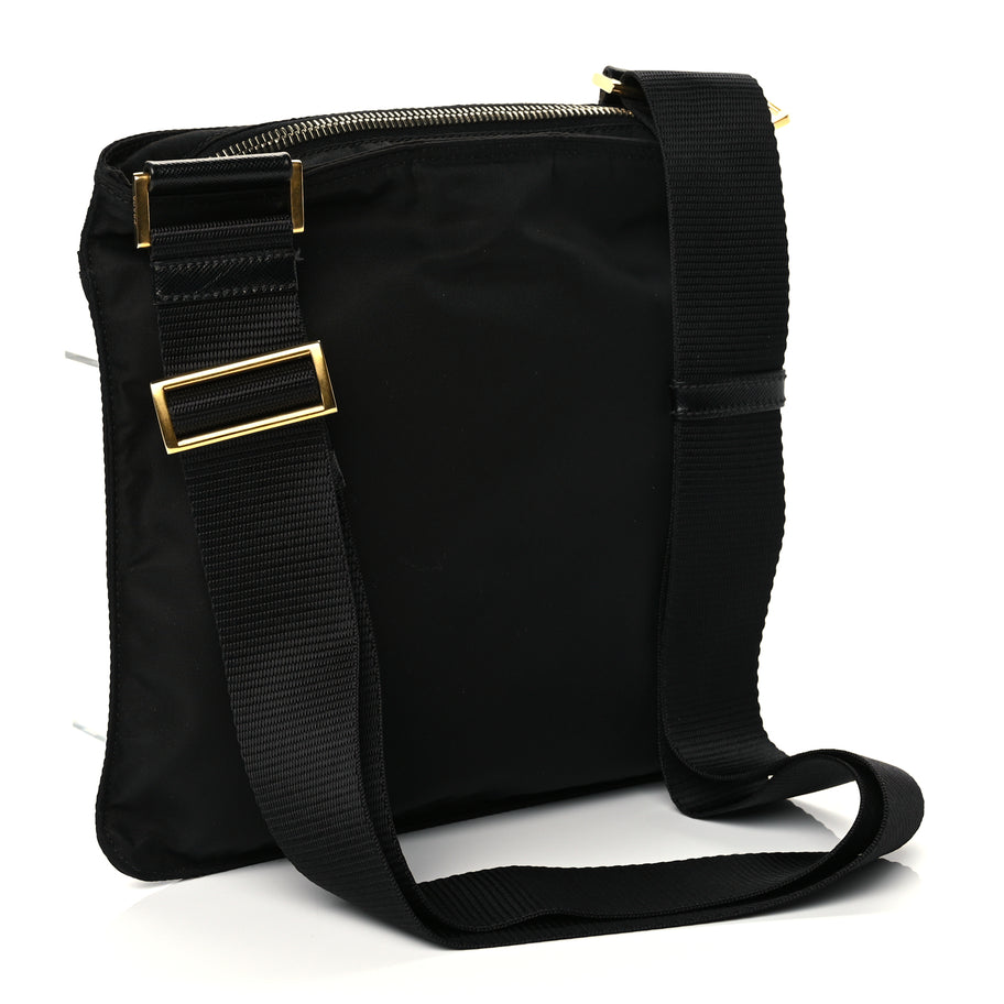 Prada Nylon Vela Flat Messenger Bag Black Image 2