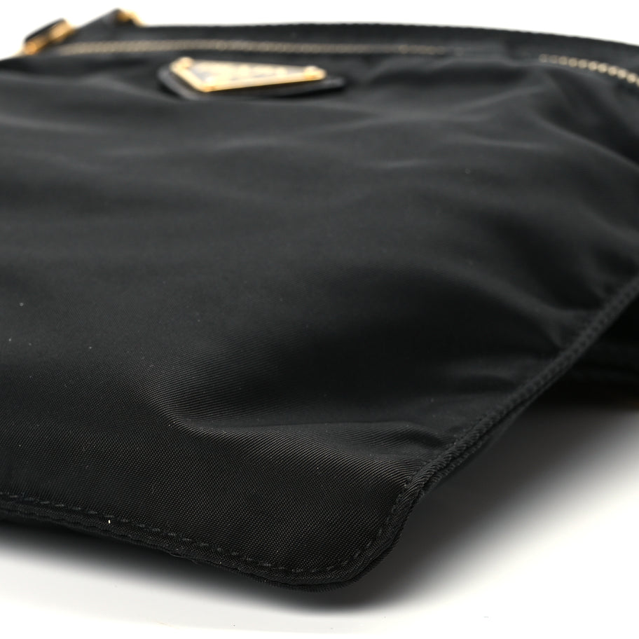 Prada Nylon Vela Flat Messenger Bag Black Image 9