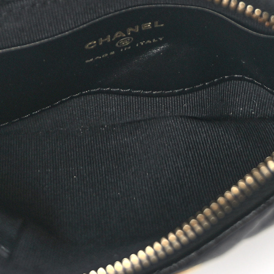 Chanel Lambskin Quilted Chain Around Top Handle Mini Bag Black Image 4