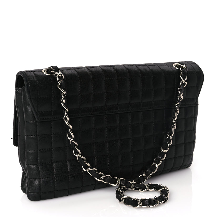 Chanel Lambskin Quilted Chocolate Bar Camellia No. 5 Flap Bag Black Image 2