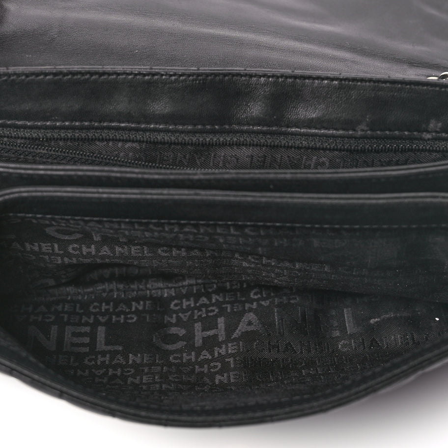 Chanel Lambskin Quilted Chocolate Bar Camellia No. 5 Flap Bag Black Image 4