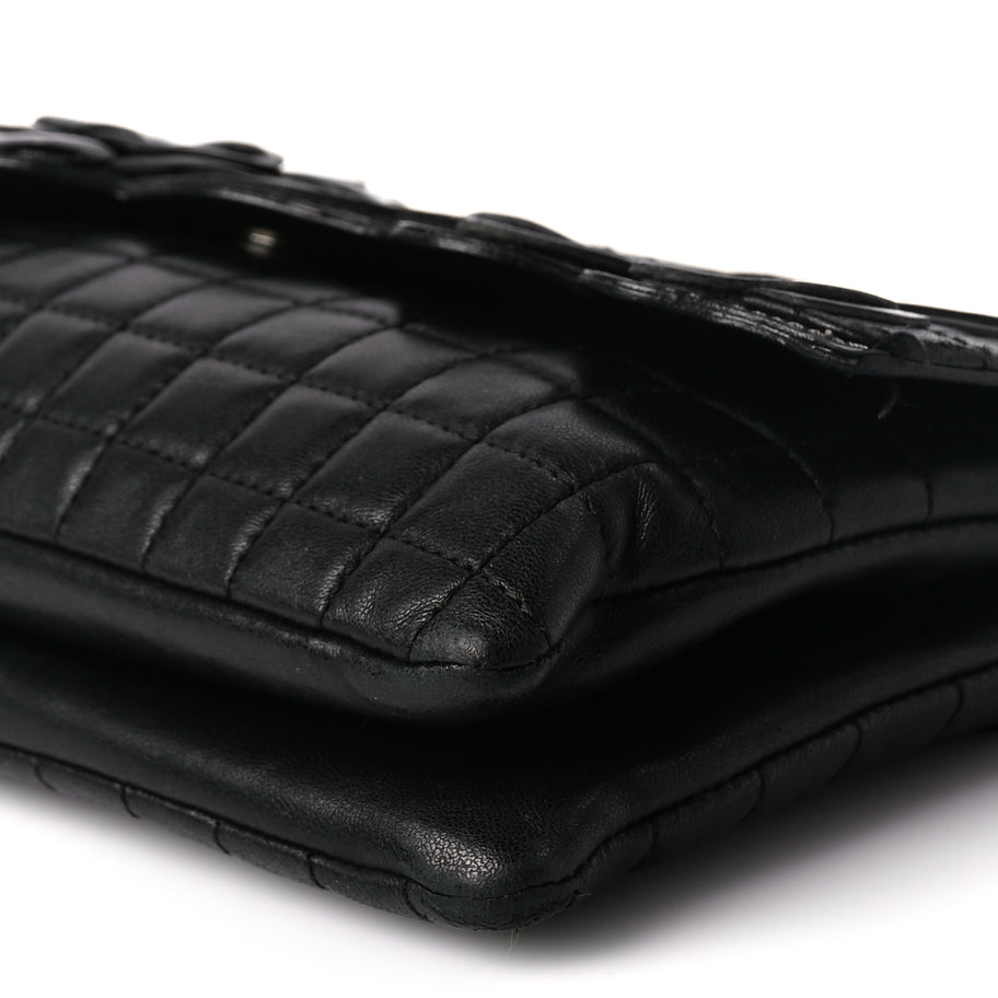 Chanel Lambskin Quilted Chocolate Bar Camellia No. 5 Flap Bag Black Image 9