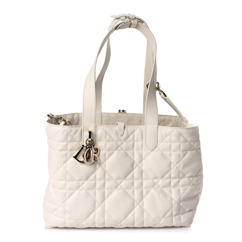  Christian Dior Calfskin Macrocannage Medium Toujours Latte