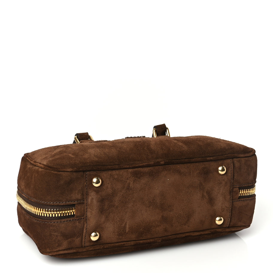 Miu Miu Camoscio Padded Large Arcadie Top Handle Bag Cacao Image 3