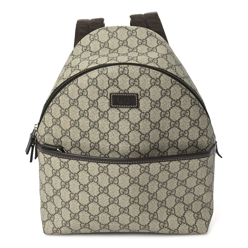  Gucci GG Supreme Monogram Margaux Calfskin Childrens Day Backpack Beige Ebony Cocoa Dark Chocolate