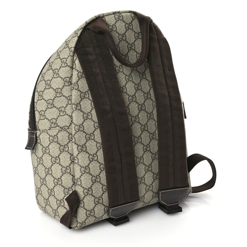  Gucci GG Supreme Monogram Margaux Calfskin Childrens Day Backpack Beige Ebony Cocoa Dark Chocolate