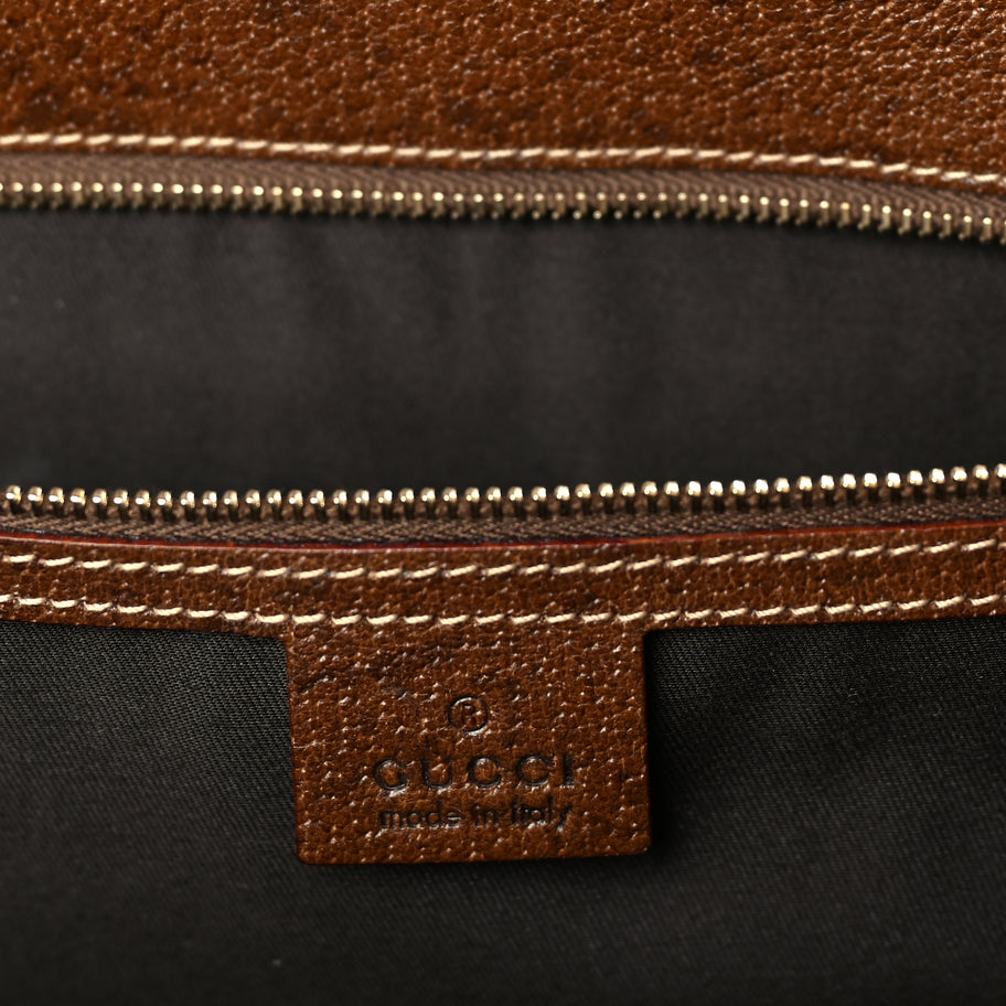 Gucci Suede Bamboo Horsebit Large Flap Bag Brown Image 5