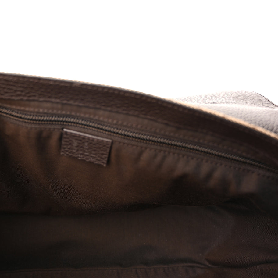 Gucci Monogram Large Flap Messenger Bag  Beige Dark Brown Image 4