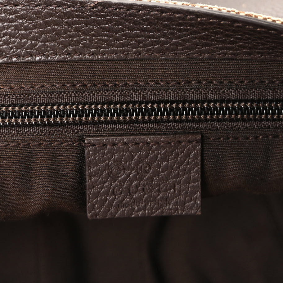 Gucci Monogram Large Flap Messenger Bag  Beige Dark Brown Image 5