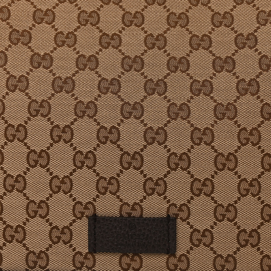 Gucci Monogram Large Flap Messenger Bag  Beige Dark Brown Image 6