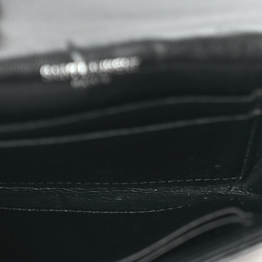 Saint Laurent Lambskin Y Quilted Monogram Small Loulou Envelope Wallet Black Image 5