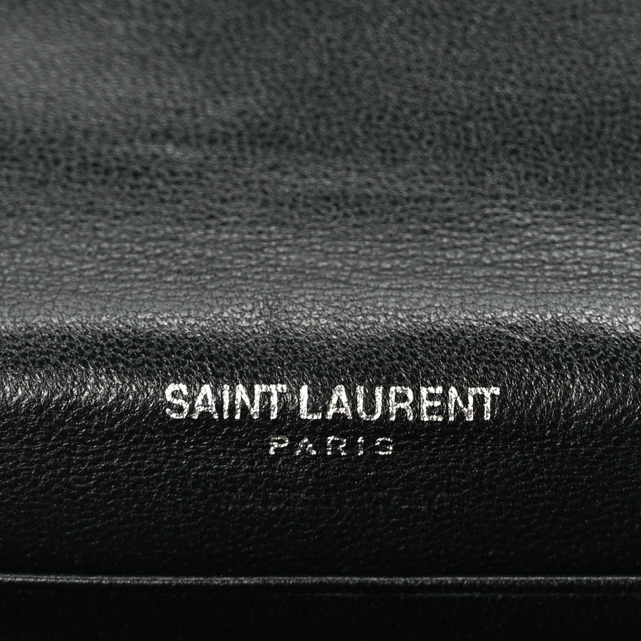 Saint Laurent Lambskin Y Quilted Monogram Small Loulou Envelope Wallet Black Image 6