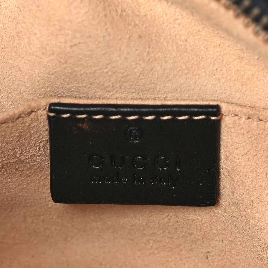 Gucci Calfskin Matelasse Mini GG Marmont Chain Shoulder Bag Black Image 5