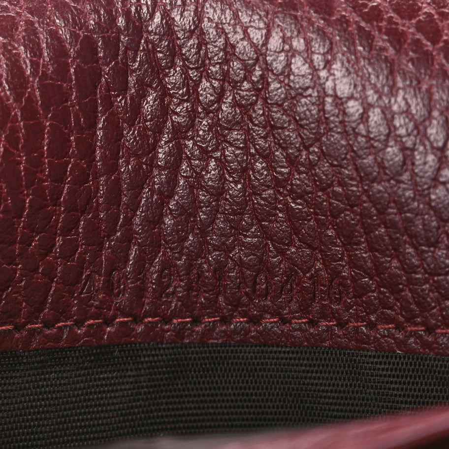 Gucci GUCCI Dollar Calfskin Crystal Mini Dionysus Chain Wallet Vintage Bordeaux Image 6