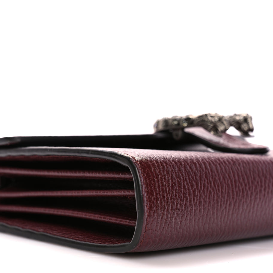 Gucci GUCCI Dollar Calfskin Crystal Mini Dionysus Chain Wallet Vintage Bordeaux Image 8