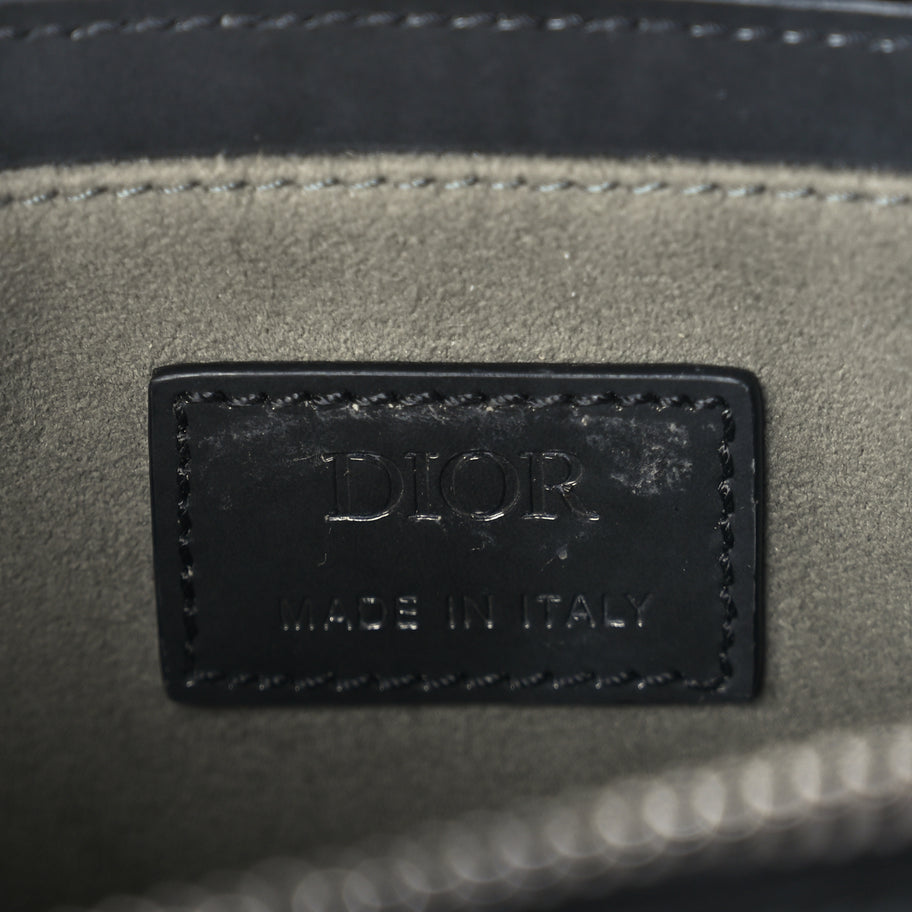 Christian Dior Patent Oblique Embossed Saddle Boxy Bag Black Image 5