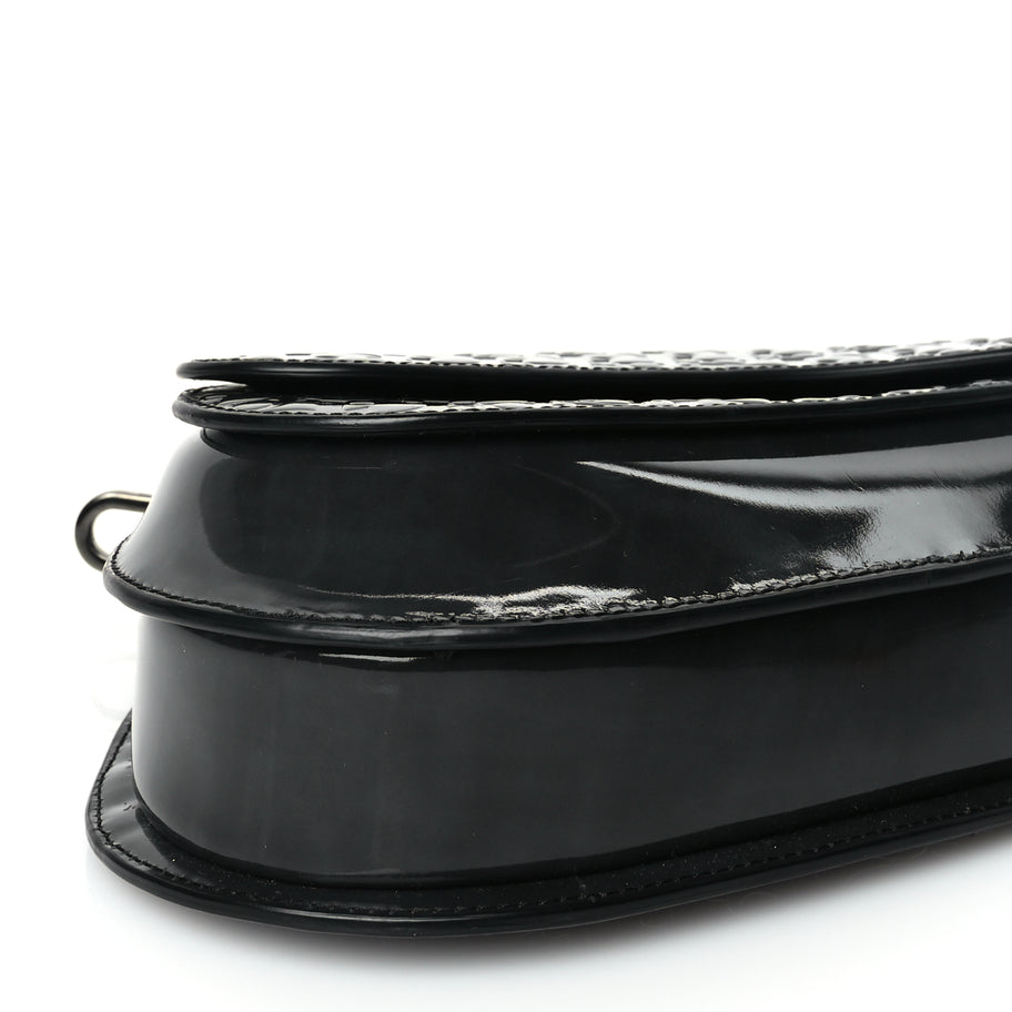 Christian Dior Patent Oblique Embossed Saddle Boxy Bag Black Image 7