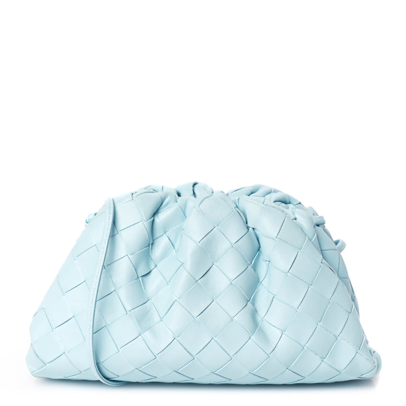  Bottega Veneta Nappa Intrecciato The Mini Pouch Pale Blue