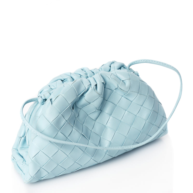  Bottega Veneta Nappa Intrecciato The Mini Pouch Pale Blue