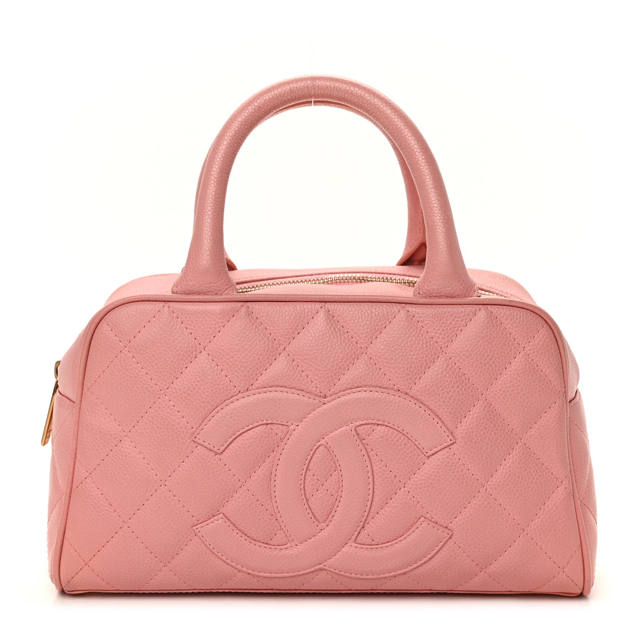 Chanel Caviar Quilted Small Bowler Pink Image 1