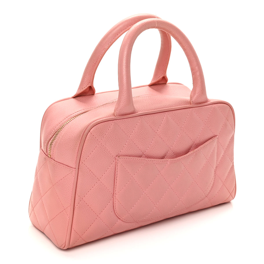 Chanel Caviar Quilted Small Bowler Pink Image 3