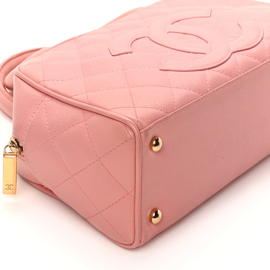 Chanel Caviar Quilted Small Bowler Pink Image 7